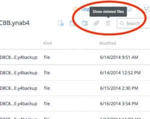 dropbox show deleted files