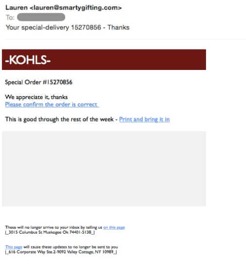 Kohl's email: Is it for real?